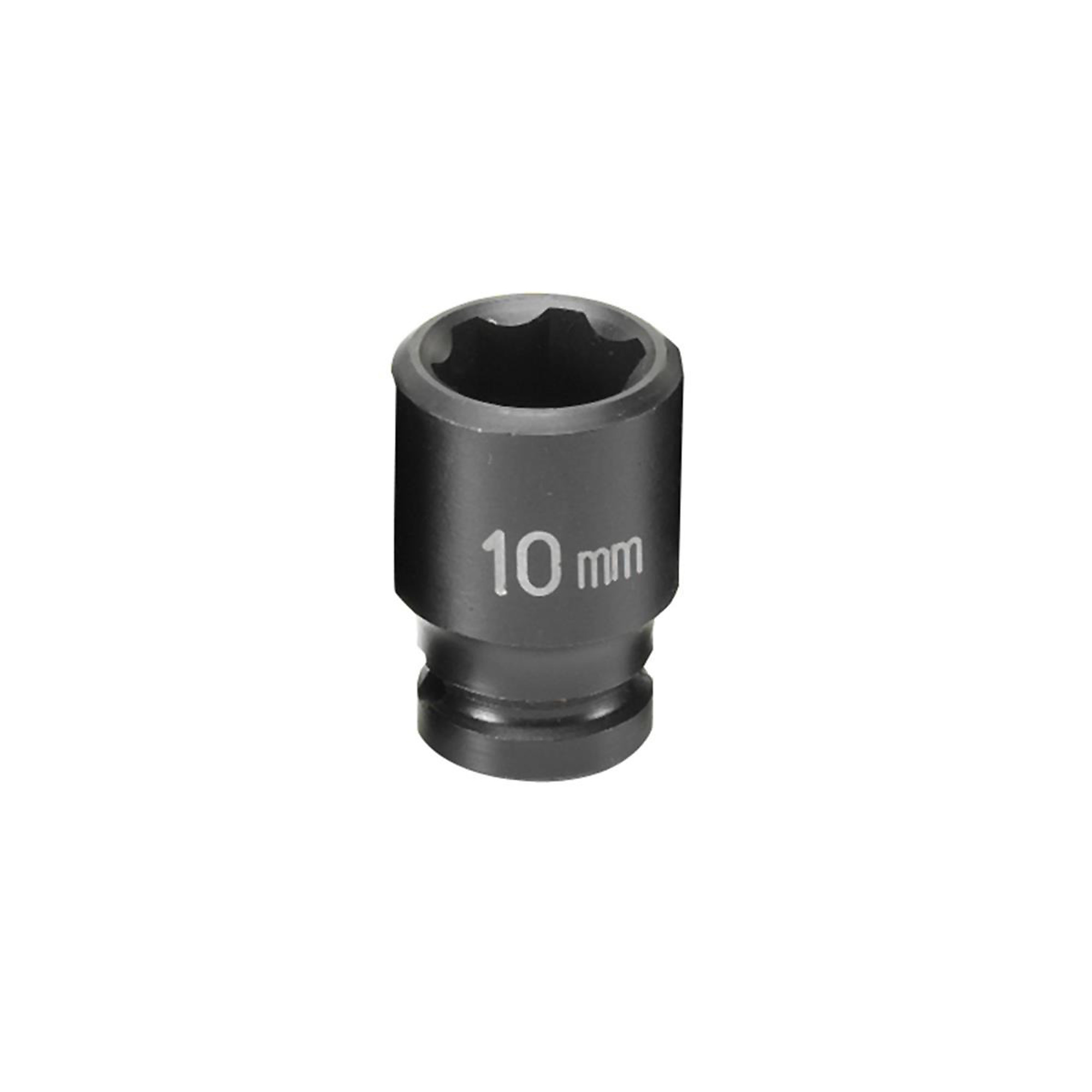Grey Pneumatic Impact Socket — 10mm, 1/4in. Drive, 6-Point, Chrome-Molybdenum Steel, Model# GRE910MS